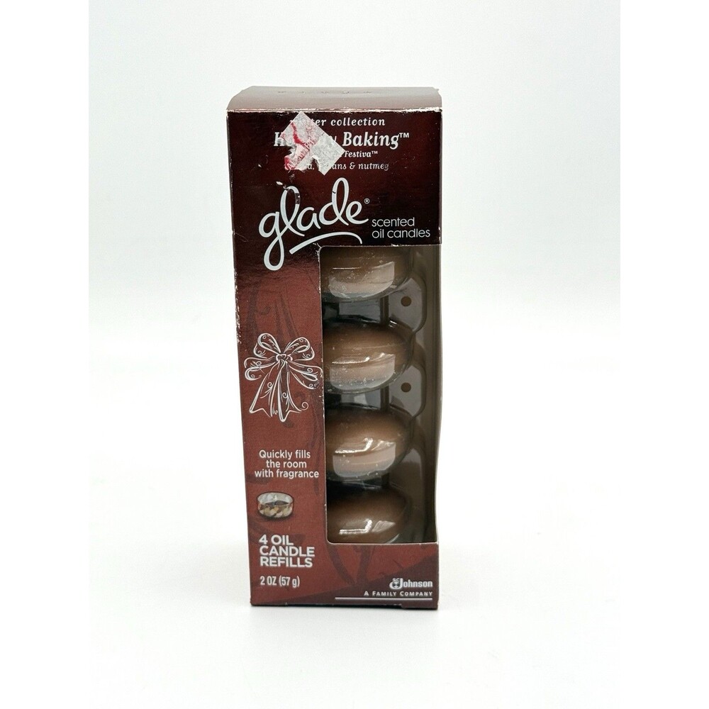 GLADE Scented Oil Candle 4 Refills HOLIDAY BAKING - Christmas DISCONTINUED RARE!